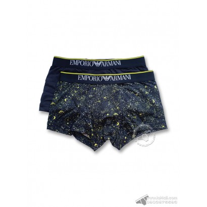 Quần lót nam Emporio Armani Christmas Stretch Cotton Trunk 2-pack Marine/Constellation